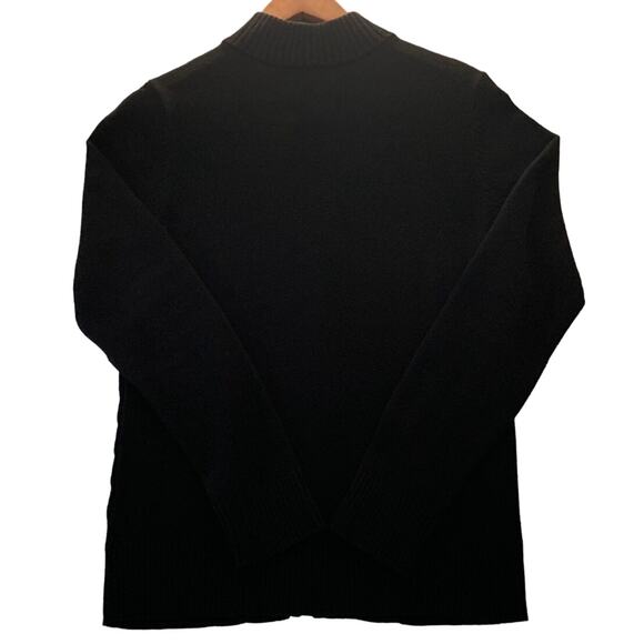 CHARTER CLUB Womens Black Full Zip Front Closure Cardigan Gold Tone Zipper Large - Picture 7 of 9